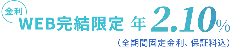 金利年2.3%〜年3.3% (変動金利、保証料込)